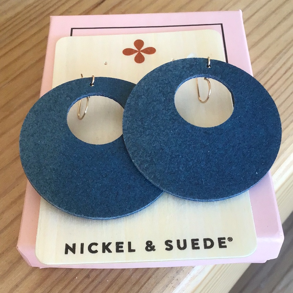 New Leather Nova Gold Hardware Nickel & Suede Blue - Picture 2 of 4